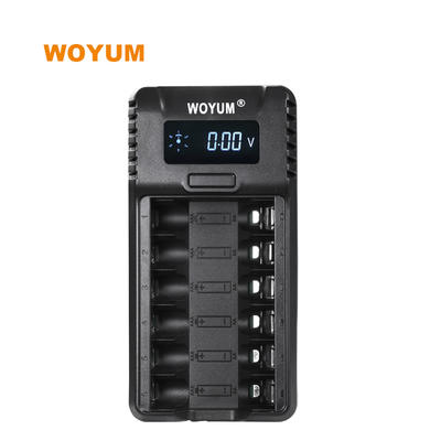 WOYUM ZK6 LCD Smart Battery Charger 6 slots for AA AAA Ni-MH Ni-CD Rechargeable Batteries