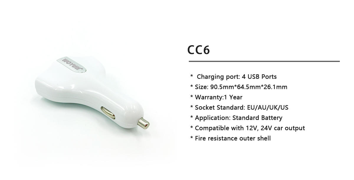Woyum -Best Universal Usb Car Charger 4-port Usb Car Charger For Apple Android