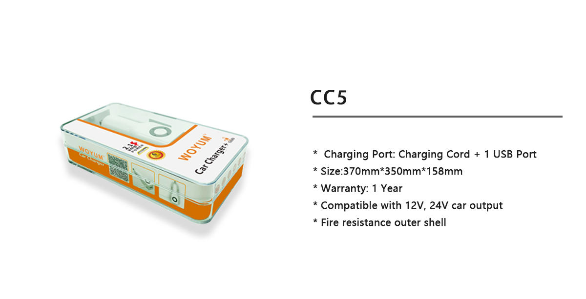 Woyum -1usb+1 Usb Cable Car Charger Adapter Compatible Iphone,ipod,air,ipad