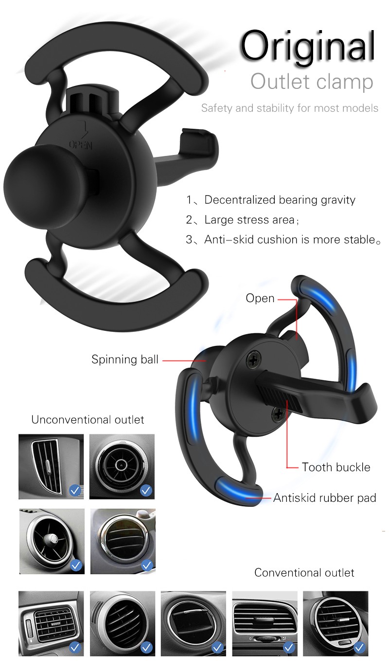 Woyum -Car Charger Wireless Cell Phone Car Charger Air Vent Phone Holder-15