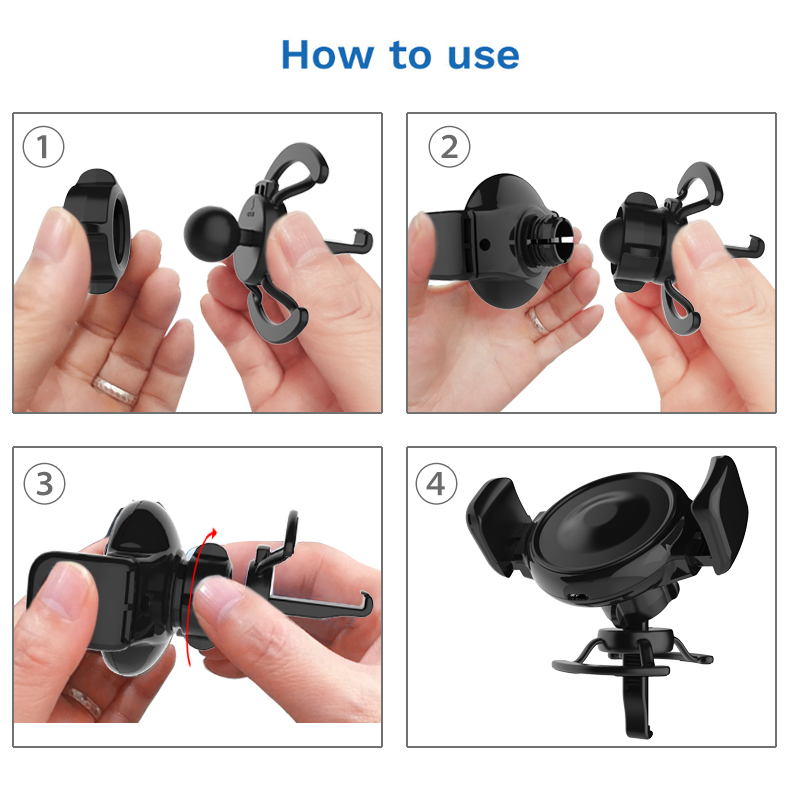 Woyum -Car Charger Wireless Cell Phone Car Charger Air Vent Phone Holder-17