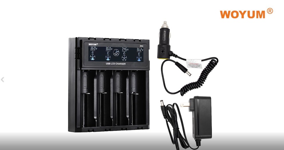 WOYUM Smart Universal Charger LCD Display for Rechargeable Batteries Ni-MH Ni-Cd AA AAA Li-ion LiFePO4 IMR 10440 14500 16340 18650 21700 26650