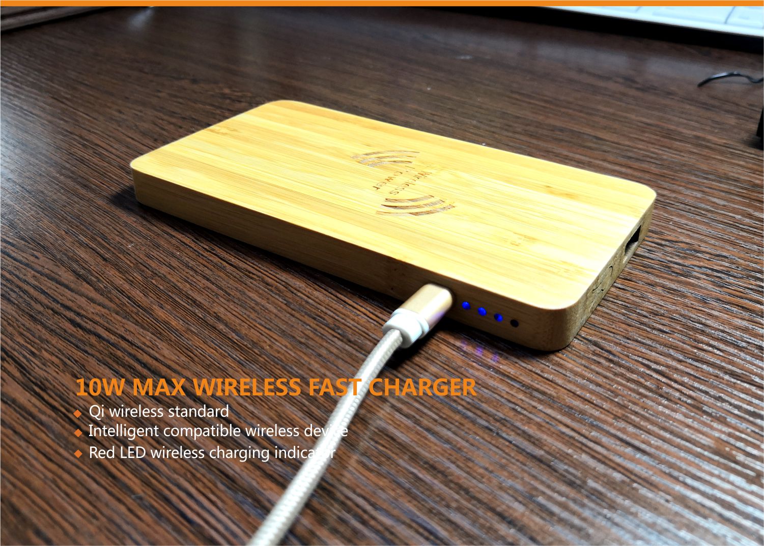 video-bamboo wood qi wireless charger wood power bank with Pen container-Woyum -img-3