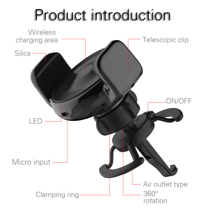Woyum -Car Charger Wireless Cell Phone Car Charger Air Vent Phone Holder-2